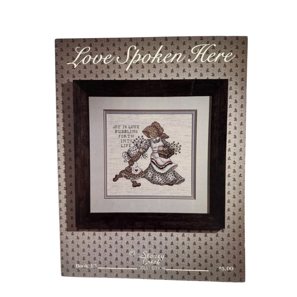 Vintage Love Spoken Here Cross Stitch Pattern Booklet Stoney Creek 1985 #13